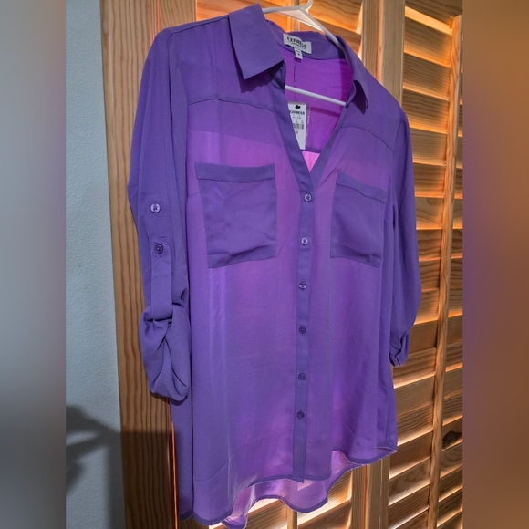 Express Tops - Express Vibrant Purple Shirt
